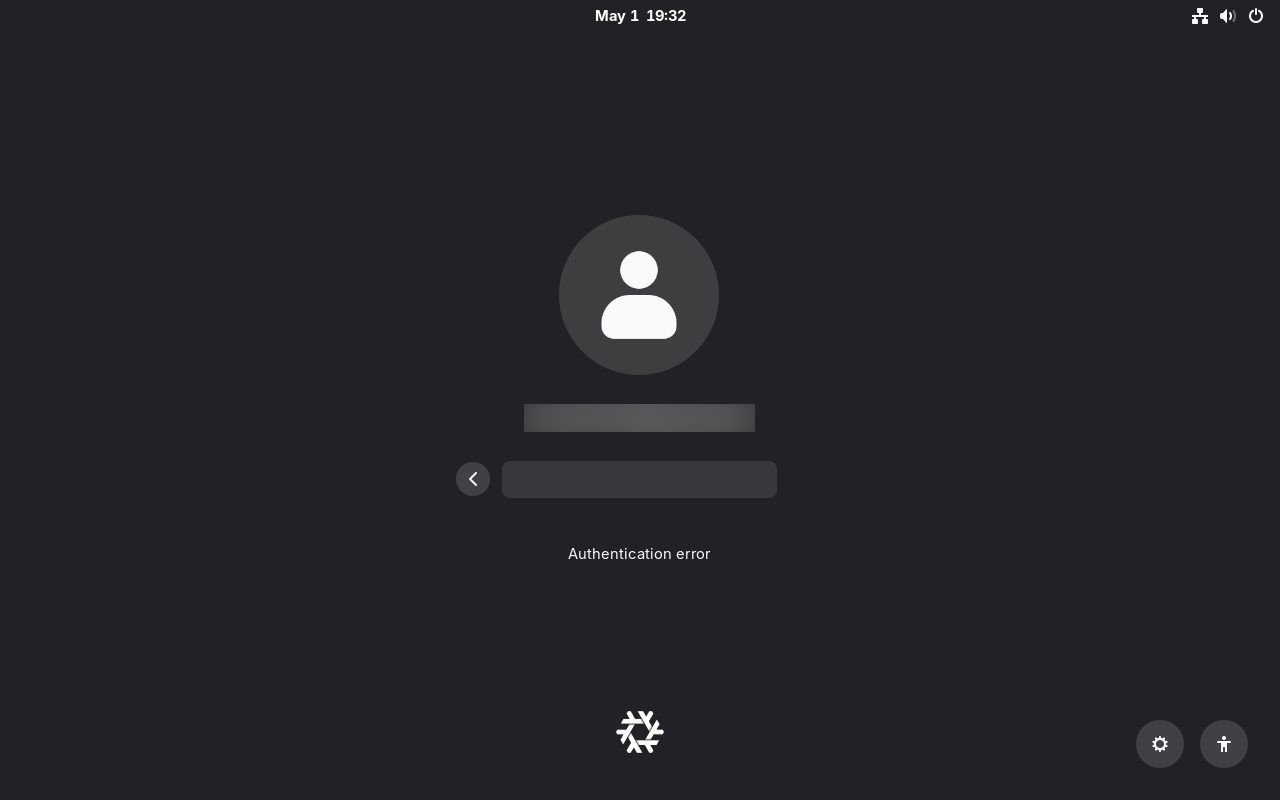 GDM Authentication Error